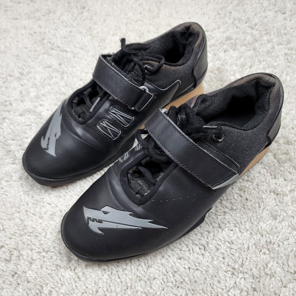 Velaasa Weightlifting Shoe Mens 6.5 Womens 8 Wood Power Lifting Velcro Strap USA